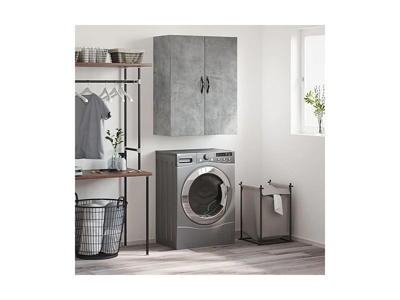Wandschrank,Wandhängeschrank Betongrau 69,5x34x90 cm Holzwerkstoff -gkd183594