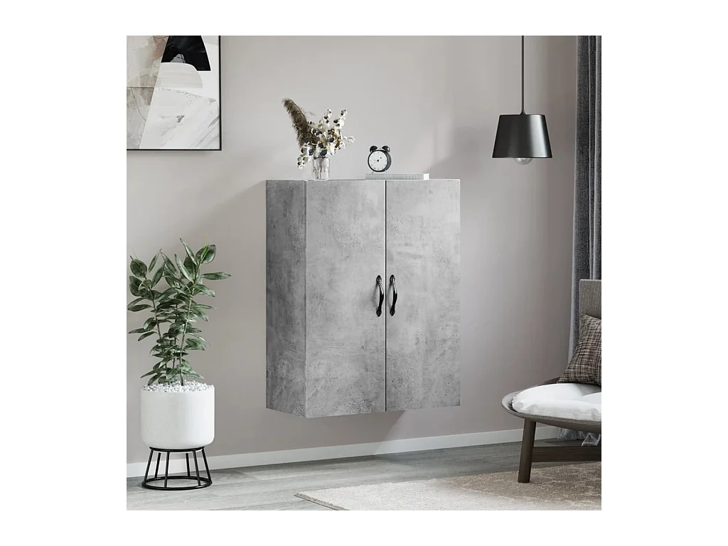 Wandschrank,Wandhängeschrank Betongrau 69,5x34x90 cm Holzwerkstoff -gkd183594