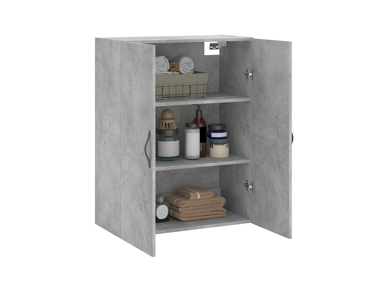 Wandschrank,Wandhängeschrank Betongrau 69,5x34x90 cm Holzwerkstoff -gkd183594