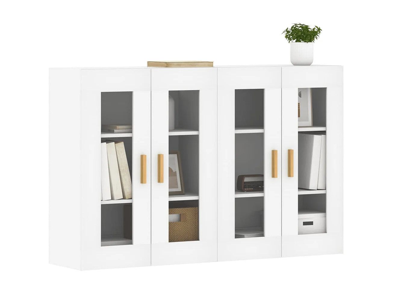 Armarios de pared 2 uds madera de ingeniería blanco ES973116