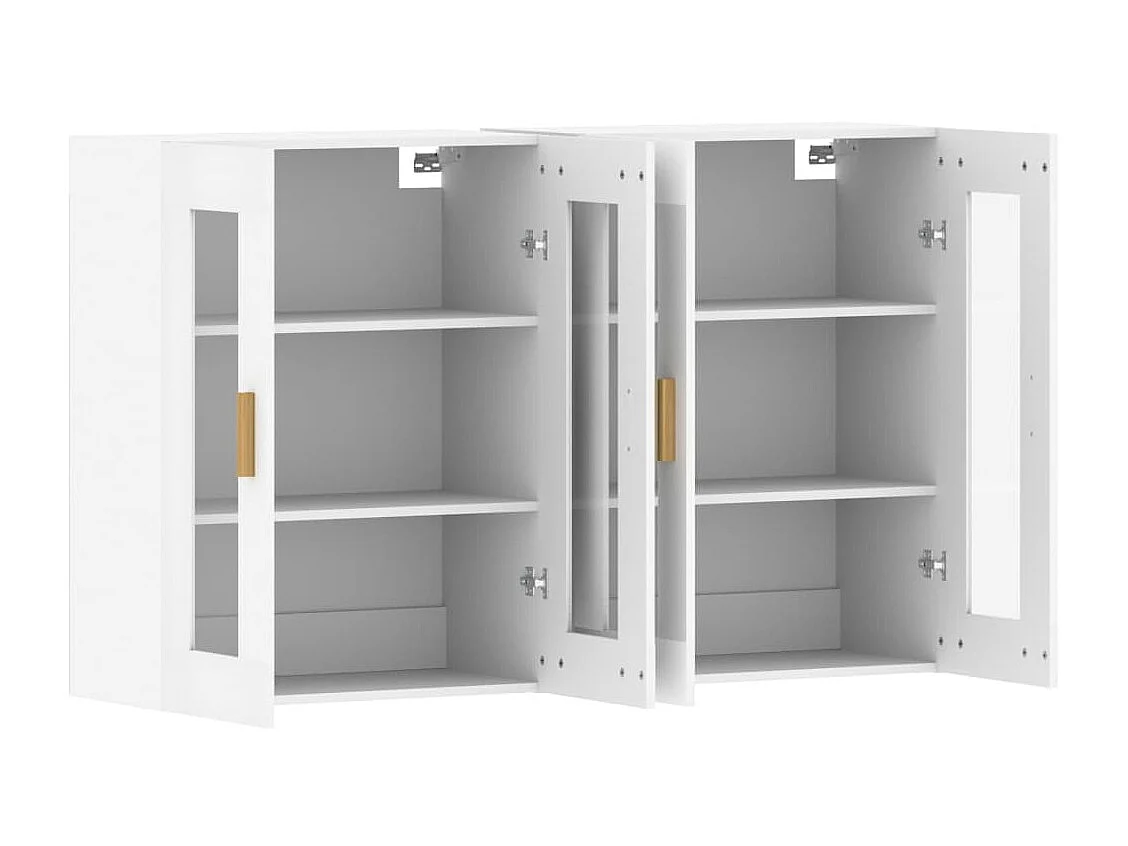 Armarios de pared 2 uds madera de ingeniería blanco ES973116