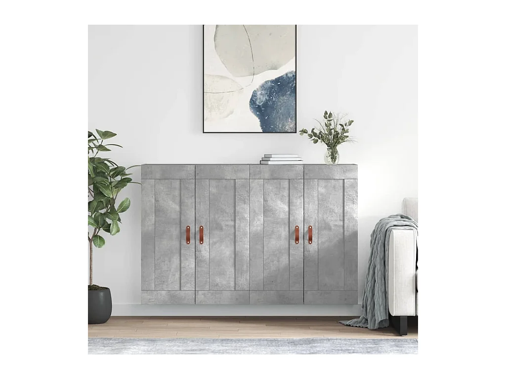 Móveis de parede 2 pcs derivados de madeira cinzento cimento PT896121