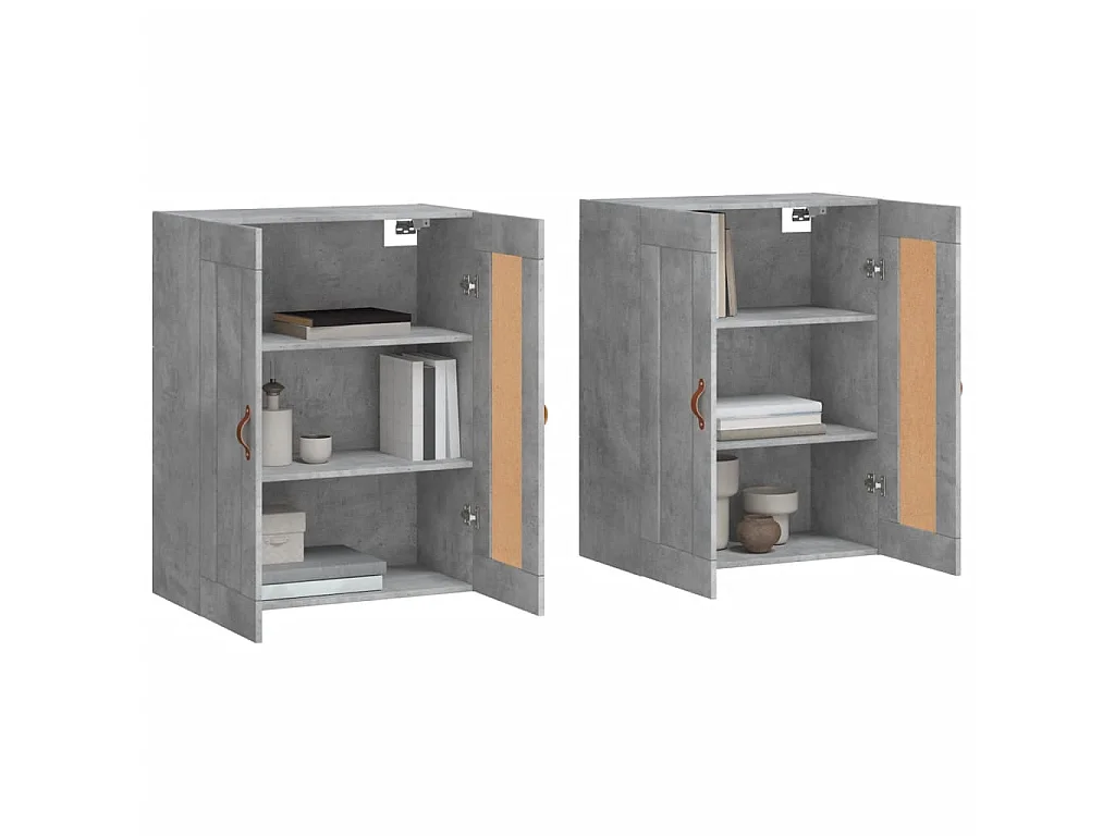 Móveis de parede 2 pcs derivados de madeira cinzento cimento PT896121