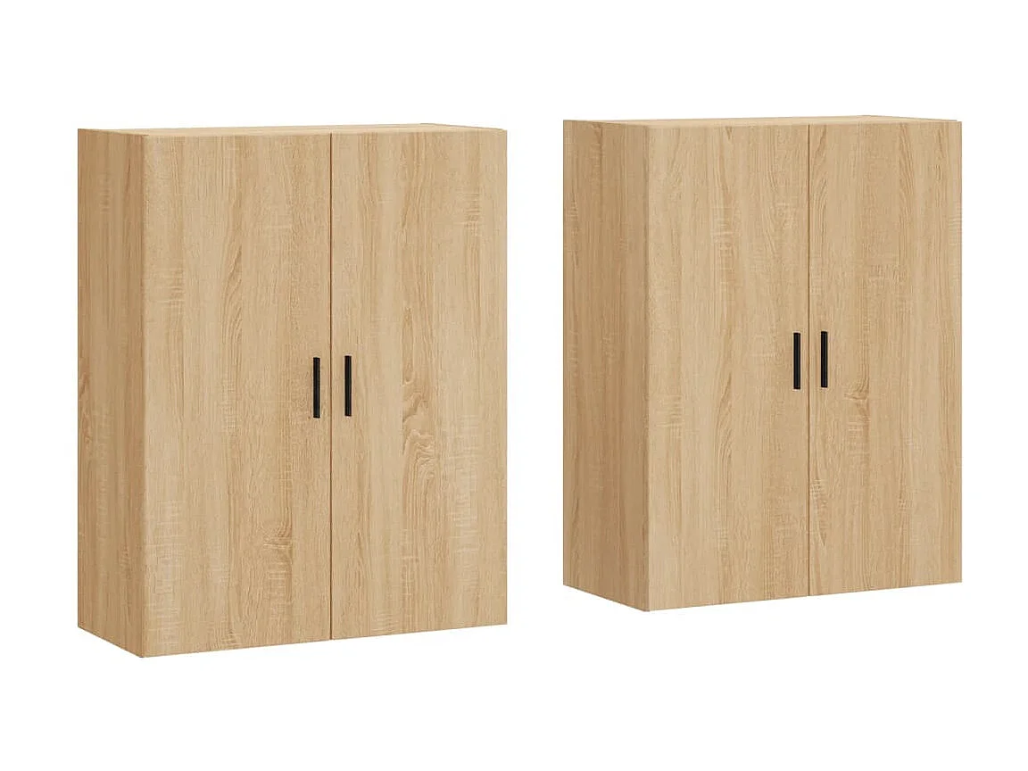 lot de 2 Armoires murales chêne sonoma 69,5x34x90 cm QWE35426