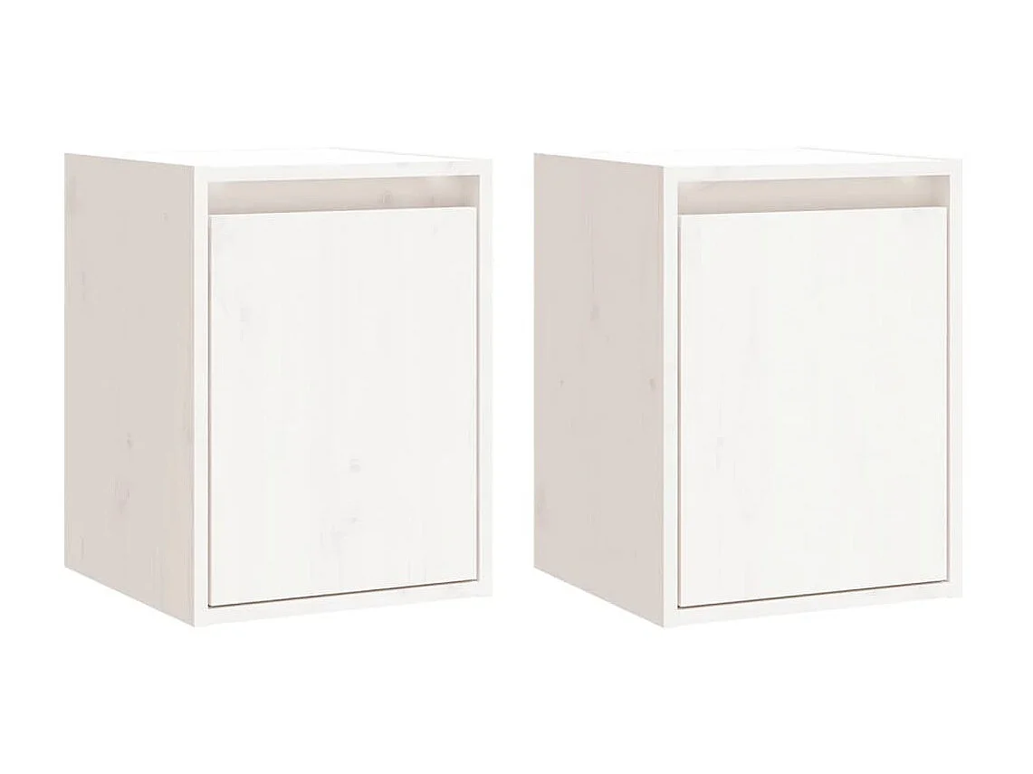 2 pcs Armoires murales Blanc 30x30x40 cm Bois de pin massif OIU26324