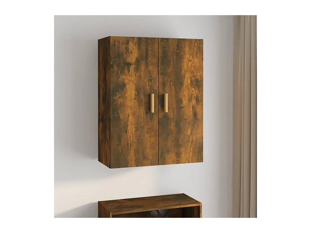 Armoire murale suspendue Chêne fumé 69,5x34x90 cm QWE33733