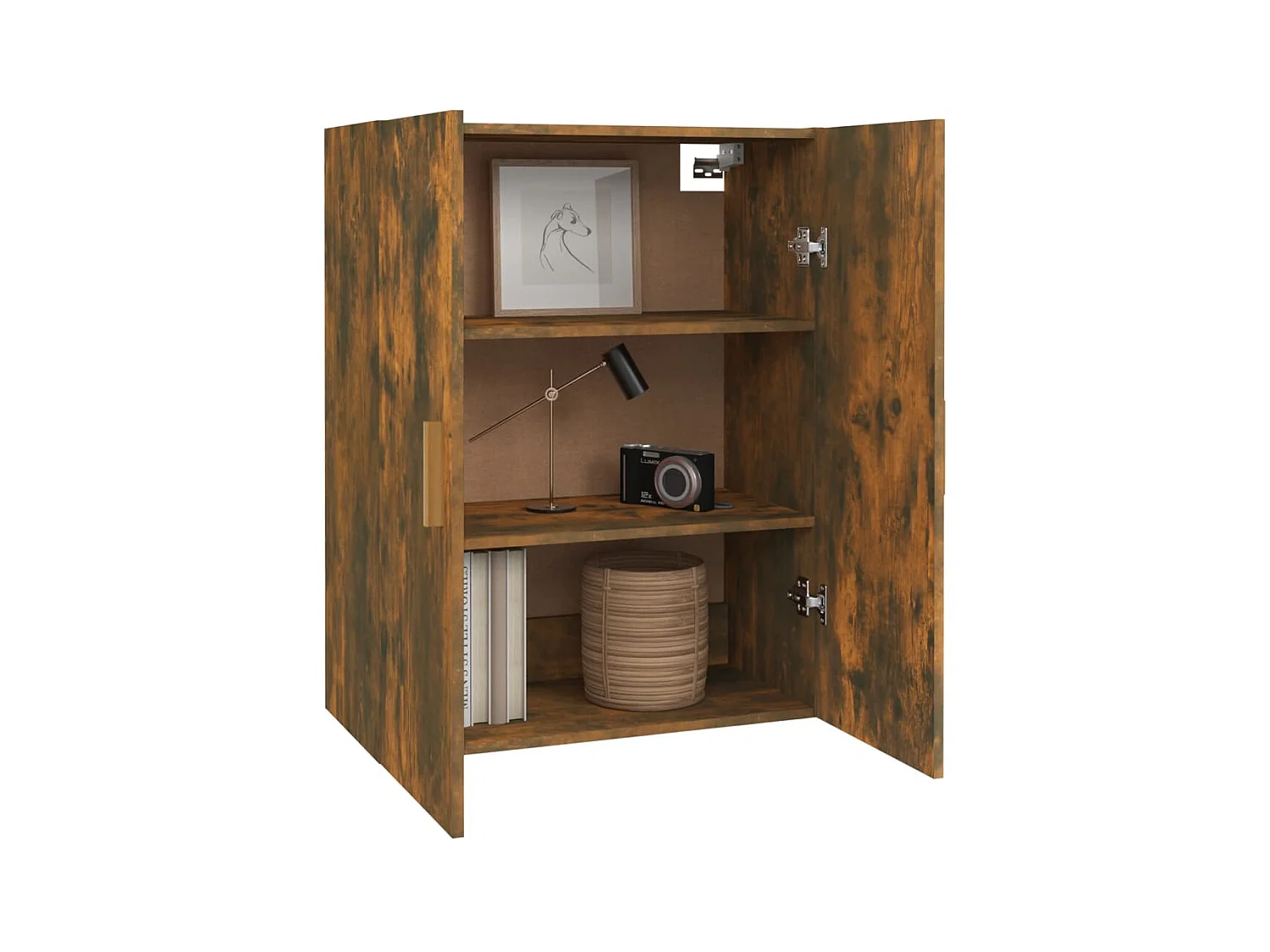 Armoire murale suspendue Chêne fumé 69,5x34x90 cm QWE33733