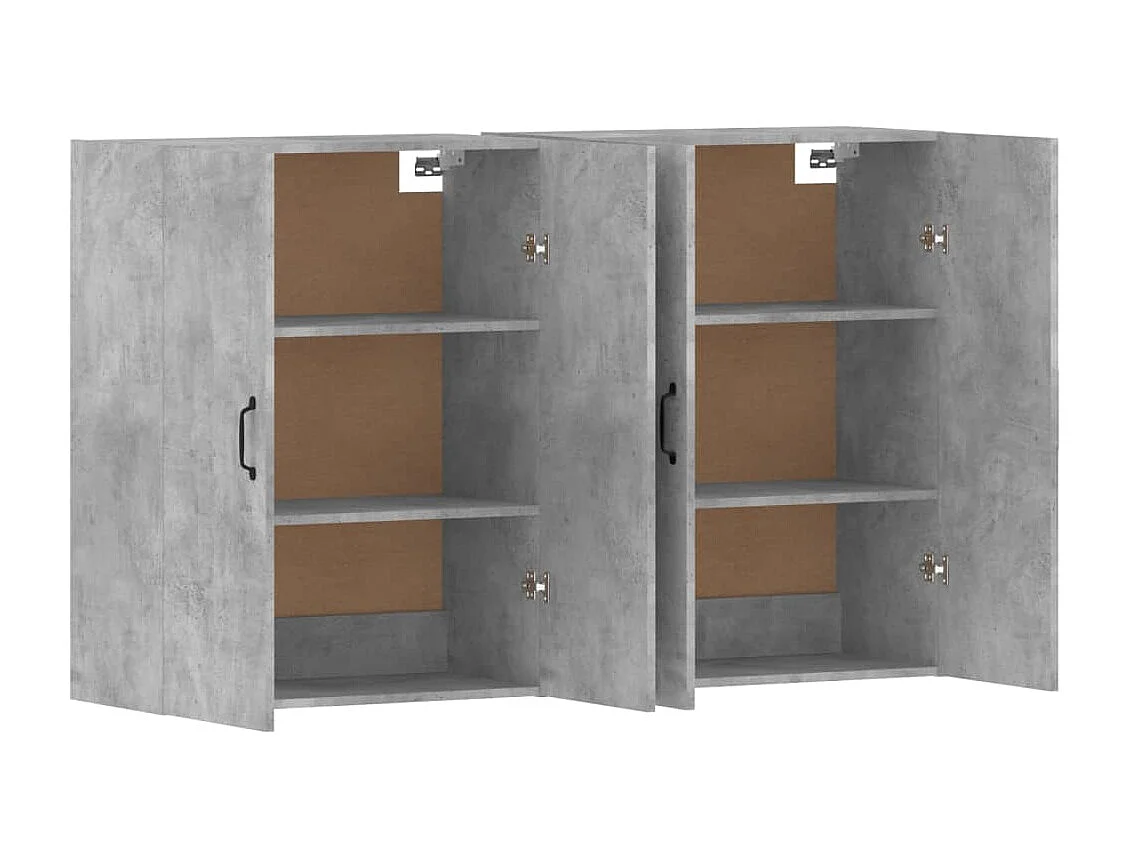 Armarios de pared 2 uds madera de ingeniería gris hormigón ES175047