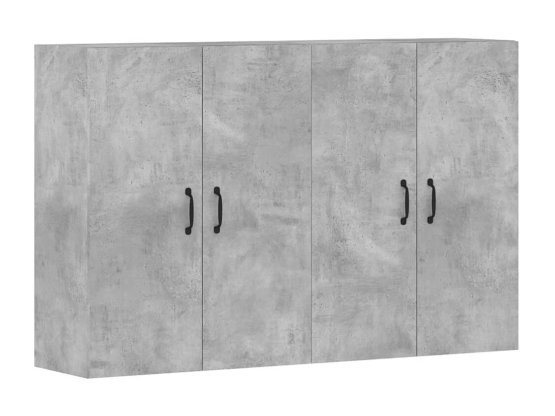 2 pcs Armoires murales gris béton bois d'ingénierie OIU73524