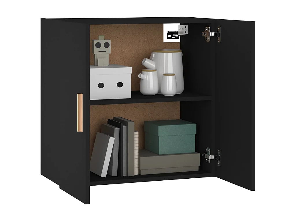 Wandschrank,Wandhängeschrank Schwarz 60x30x60 cm Holzwerkstoff -gkd709915