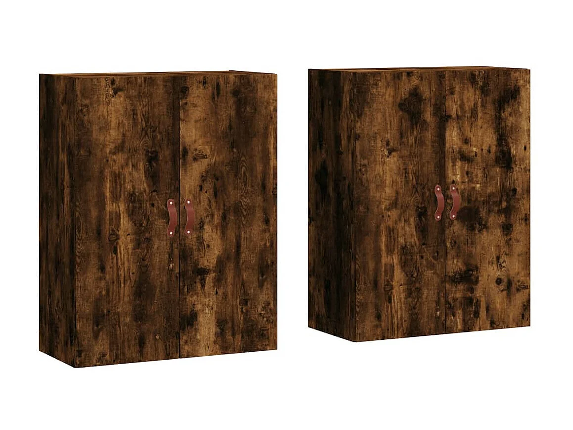 2 pcs Armoires murales chêne fumé 69,5x34x90 cm OIU25753
