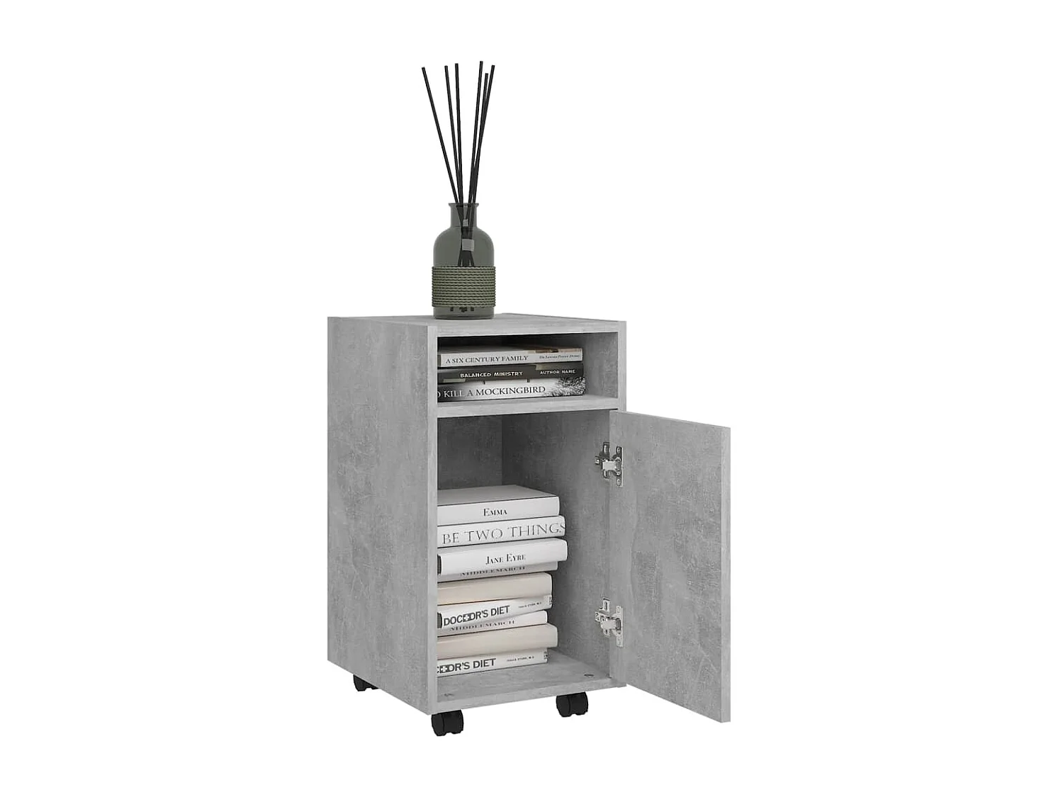 Armoire latérale avec roues Gris béton 33x38x60 cm Aggloméré SBC2085