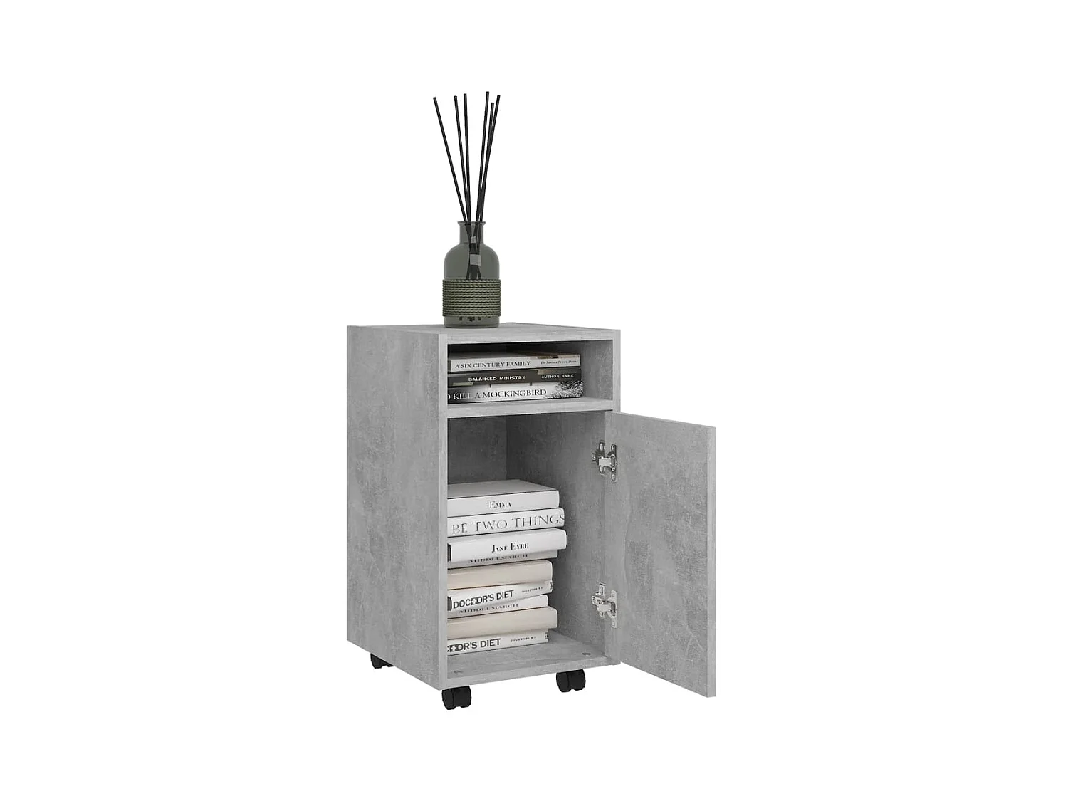 Armario auxiliar ruedas contrachapada gris hormigón 33x38x60 cm ES303381