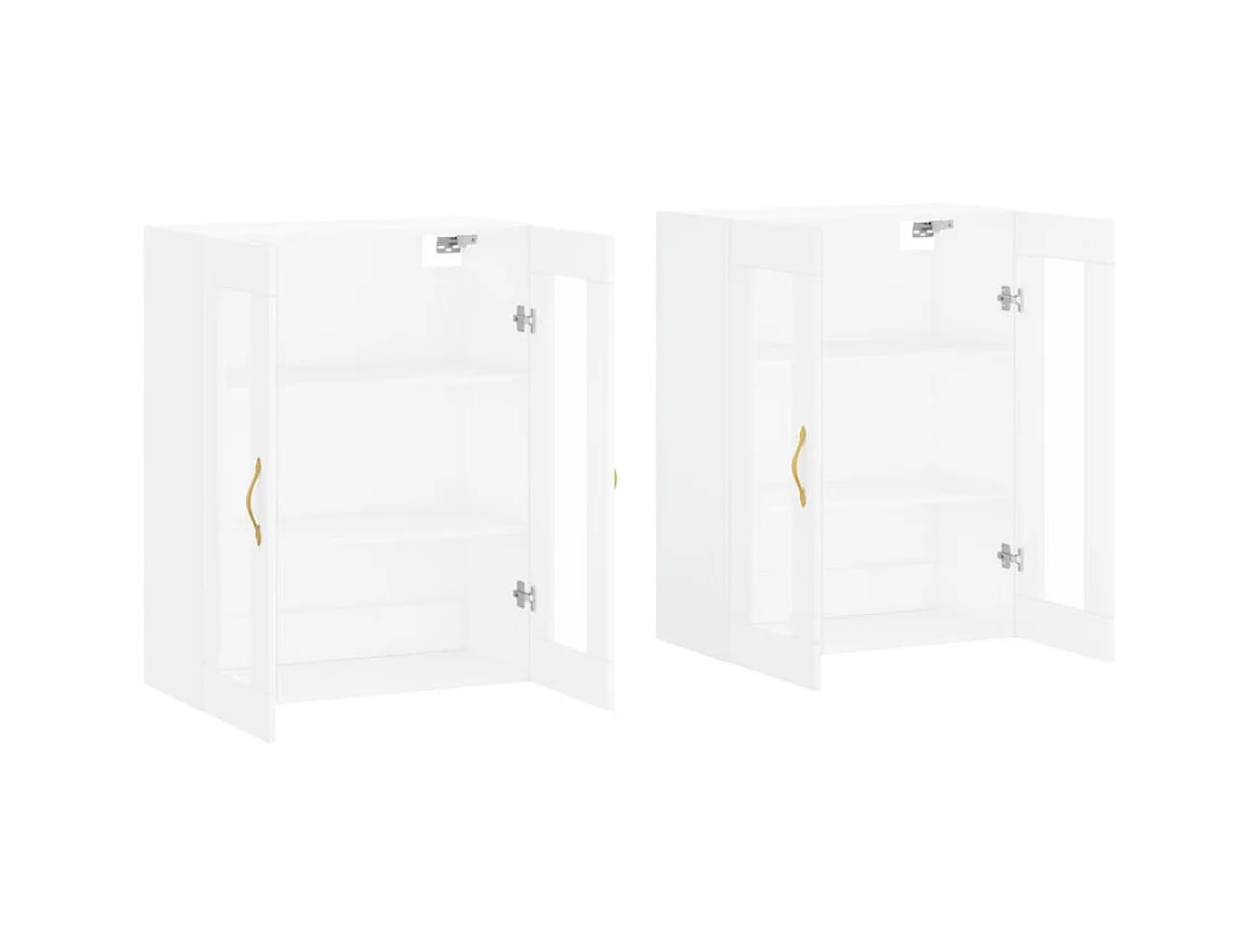 Móveis de parede 2 pcs derivados de madeira branco PT558903