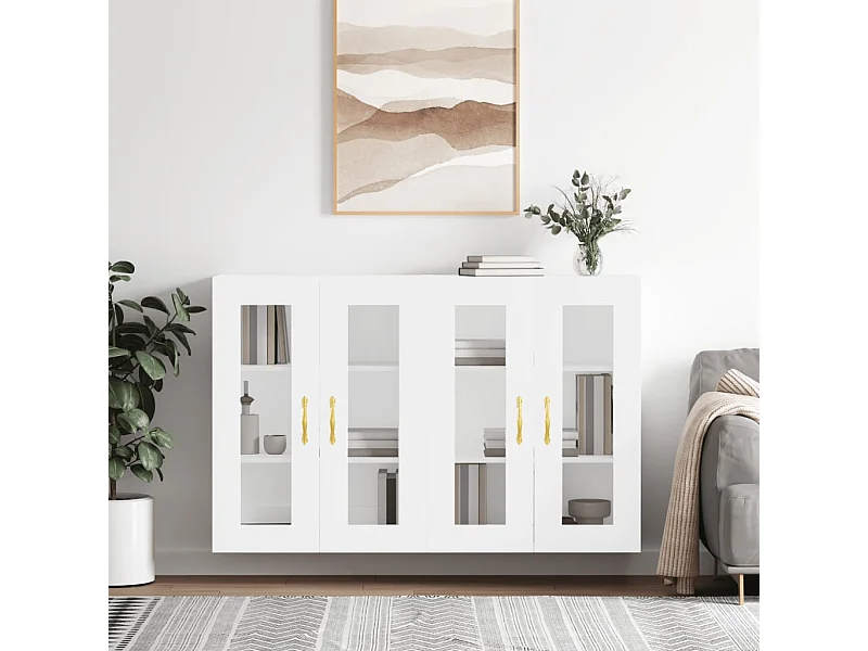 Móveis de parede 2 pcs derivados de madeira branco PT558903