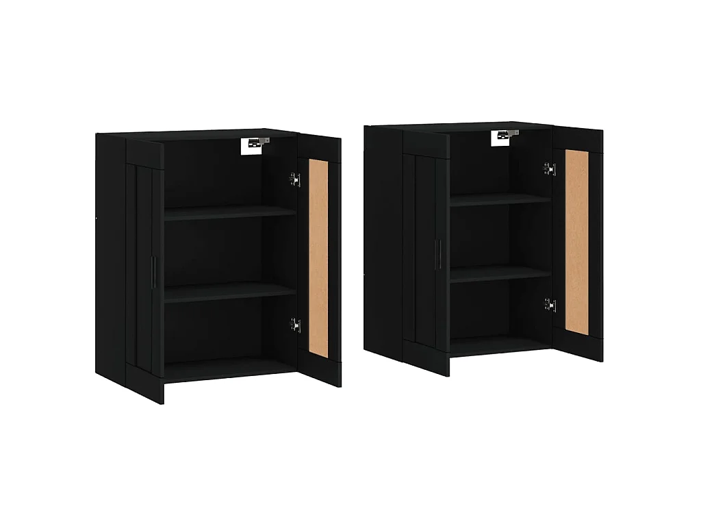 Móveis de parede 2 pcs derivados de madeira preto PT273426