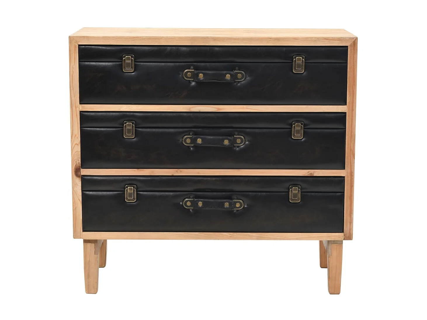 Armário com gavetas madeira de abeto maciça 80x36x75 cm PT343149