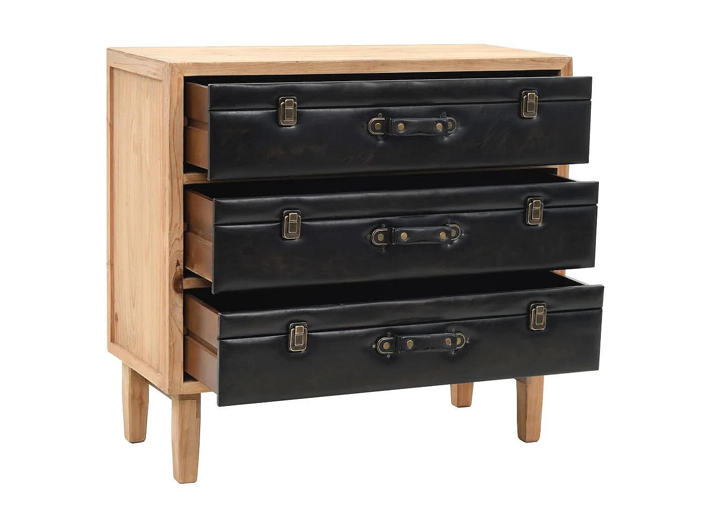 Armário com gavetas madeira de abeto maciça 80x36x75 cm PT343149