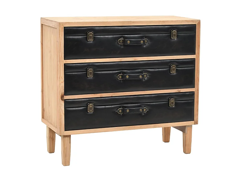 Armoire à tiroirs bois de sapin massif 80 x 36 x 75 cm QWE65729