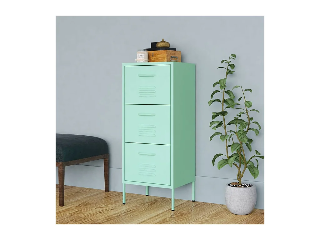 Armoire de rangement Vert menthe 42,5x35x101,5 cm Acier SBC1641