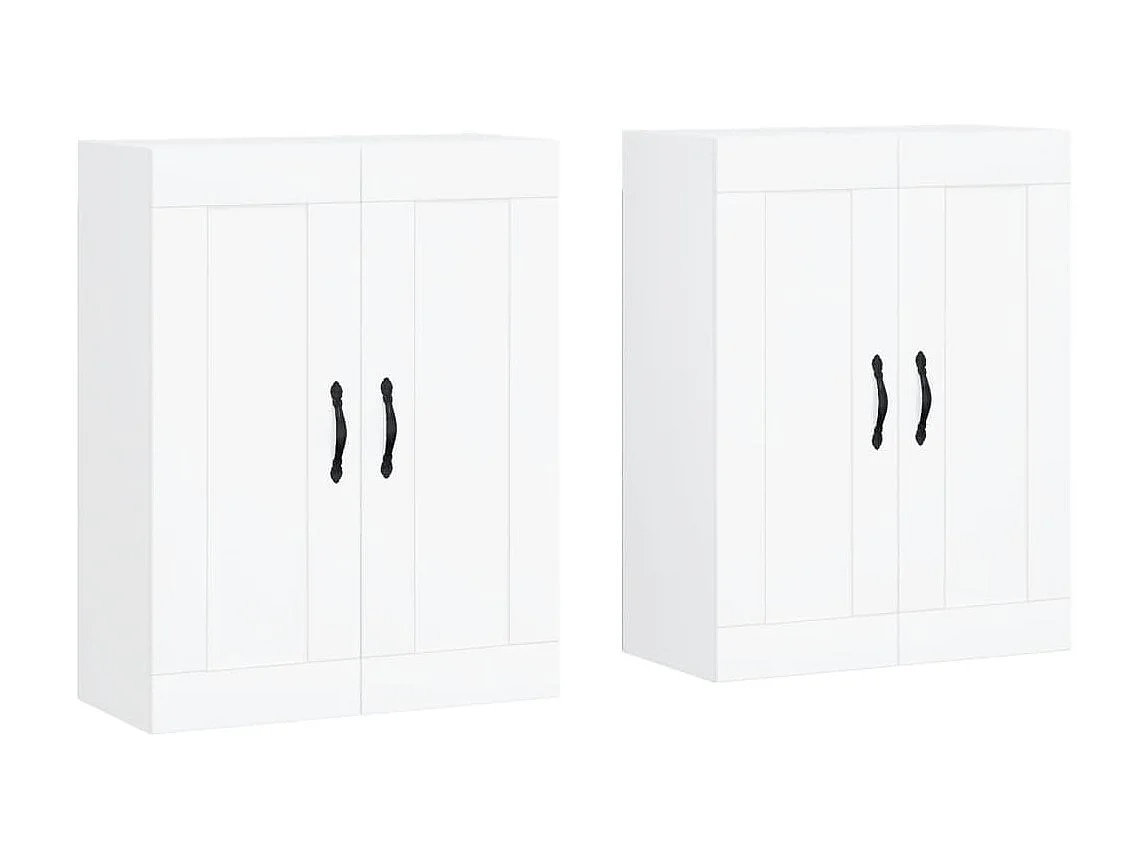 lot de 2 Armoires murales blanc bois d'ingénierie QWE41234
