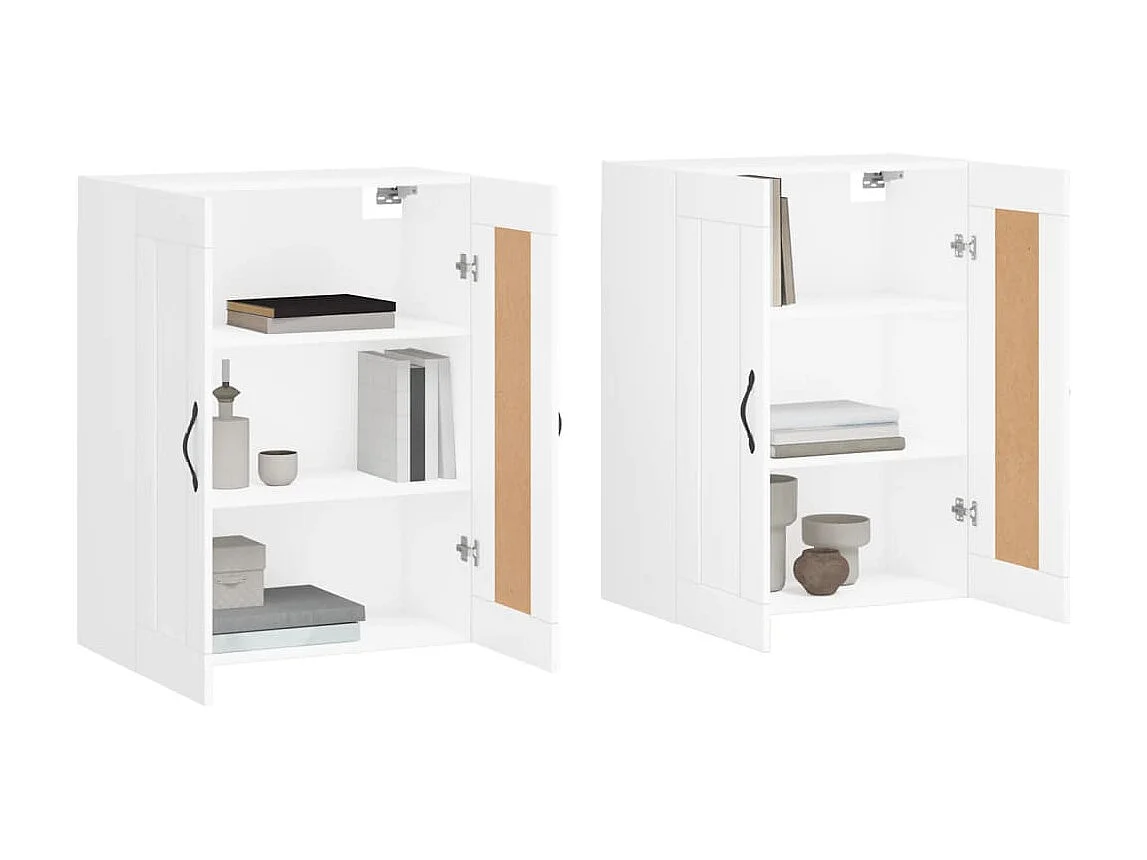 lot de 2 Armoires murales blanc bois d'ingénierie QWE41234
