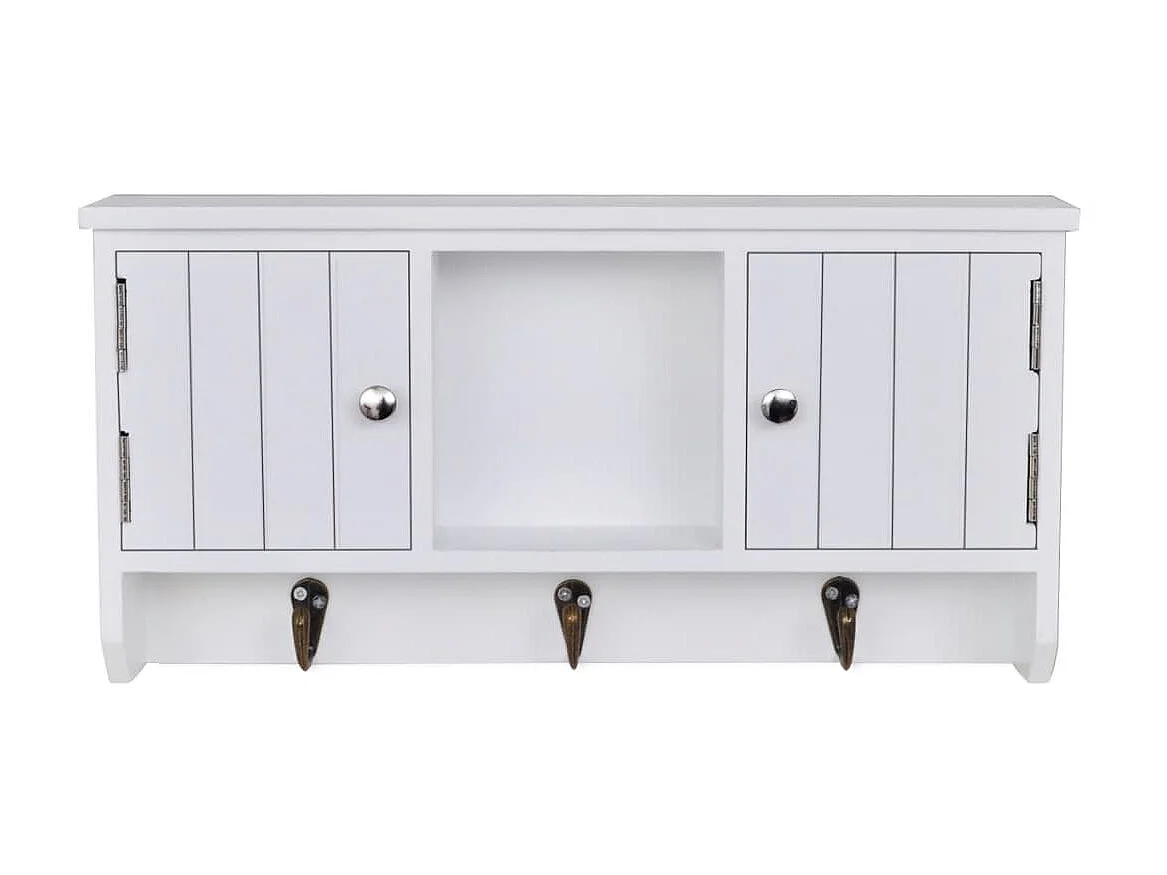 Armoire murale pour clés et bijoux avec portes et crochets OLA3937