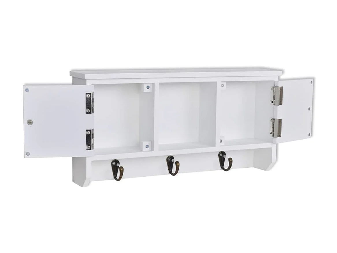 Armoire murale pour clés et bijoux avec portes et crochets OLA3937