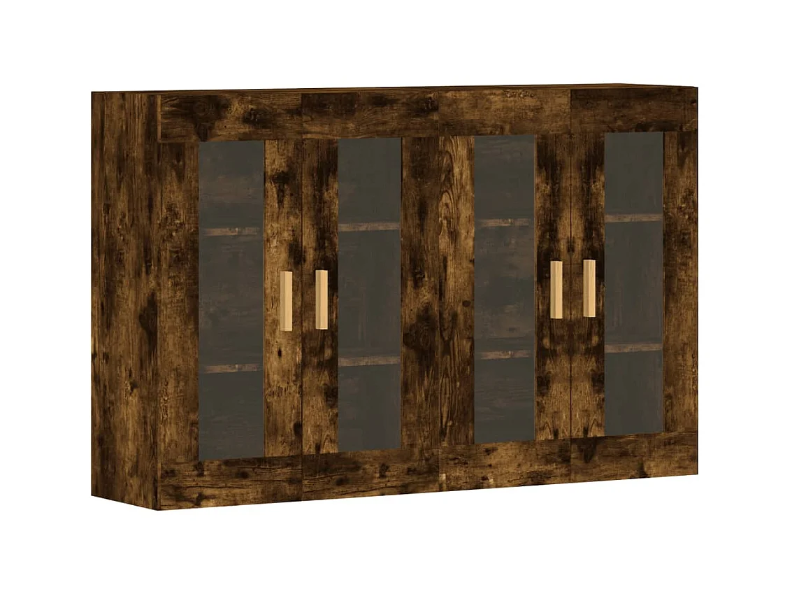 Armarios de pared 2 uds madera de ingeniería roble ahumado ES579604