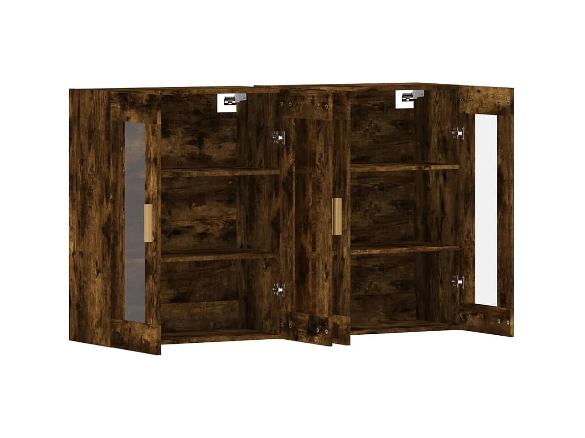 Armarios de pared 2 uds madera de ingeniería roble ahumado ES579604