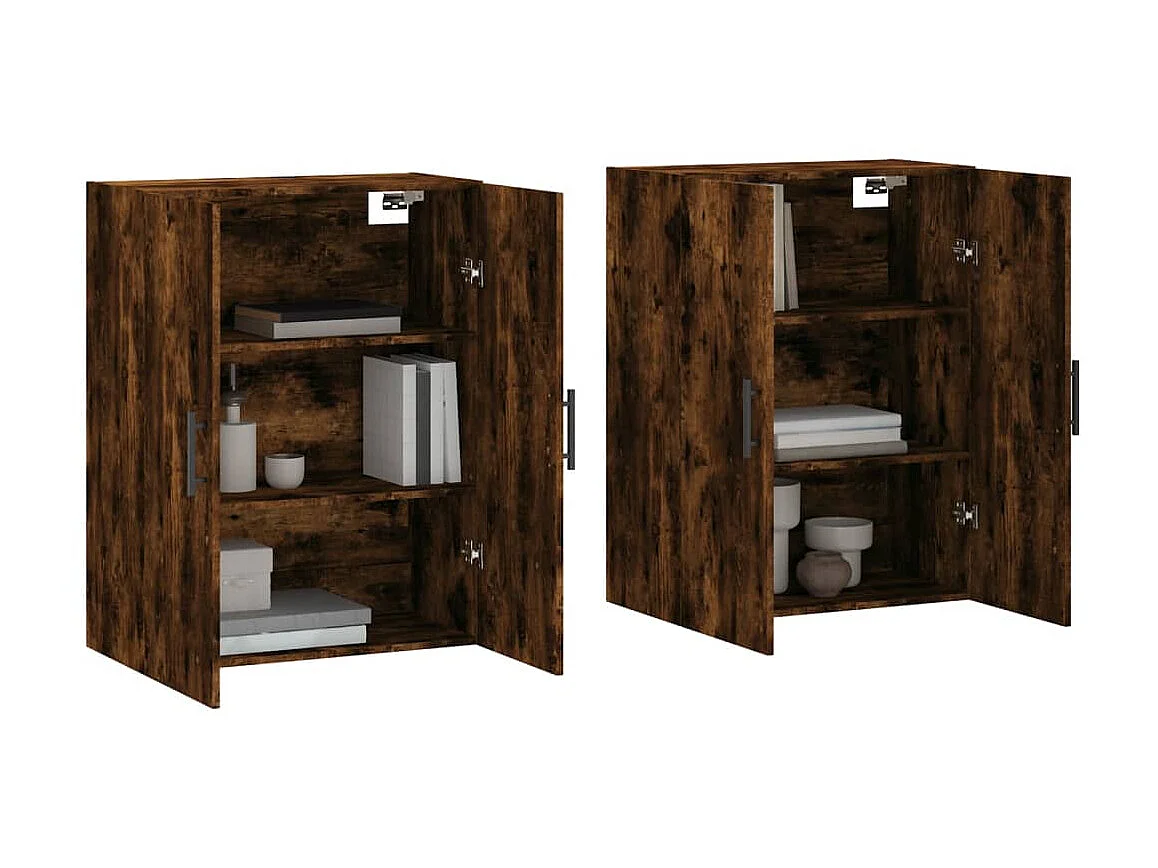 2 pcs Armoires murales chêne fumé 69,5x34x90 cm OIU96535