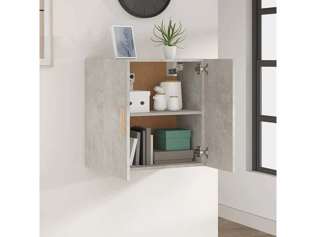 Wandschrank,Wandhängeschrank Betongrau 60x30x60 cm Holzwerkstoff -gkd31130