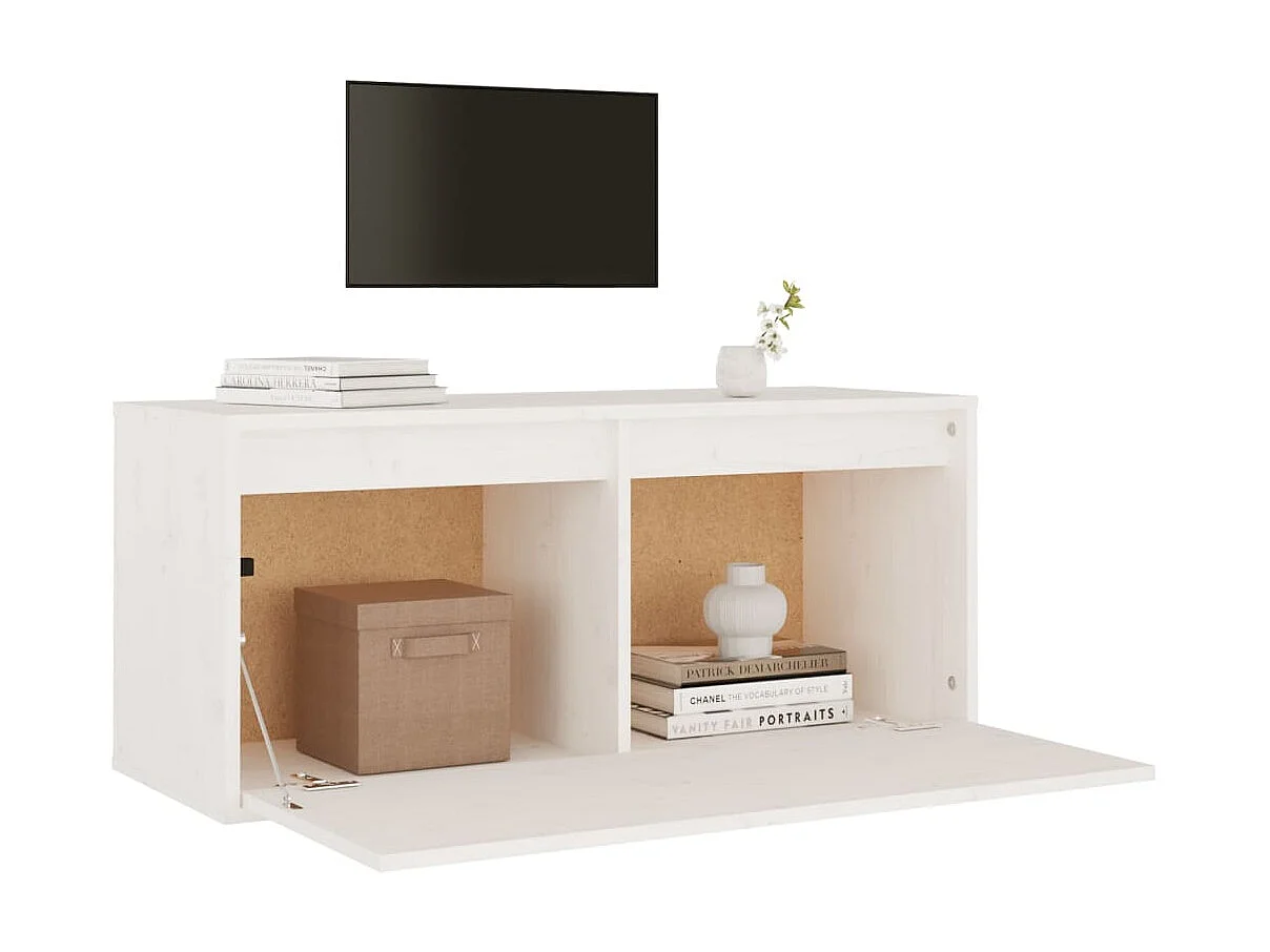 Wandschrank,Wandhängeschrank Weiß 80x30x35 cm Massivholz Kiefer -gkd154244