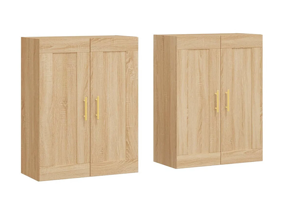 lot de 2 Armoires murales chêne sonoma bois d'ingénierie QWE88375