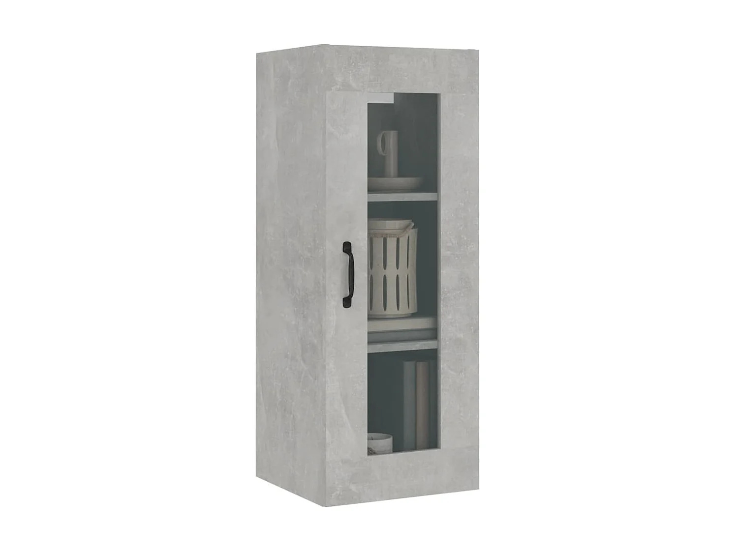 Armoire murale suspendue Gris béton 34,5x34x90 cm QWE66985