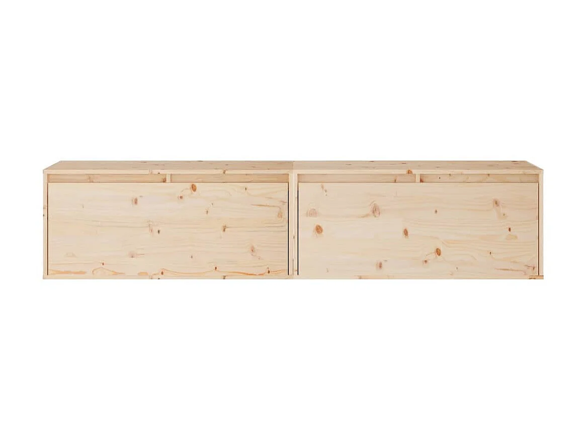 2 pcs Armoires murales 80x30x35 cm Bois de pin massif OIU58049