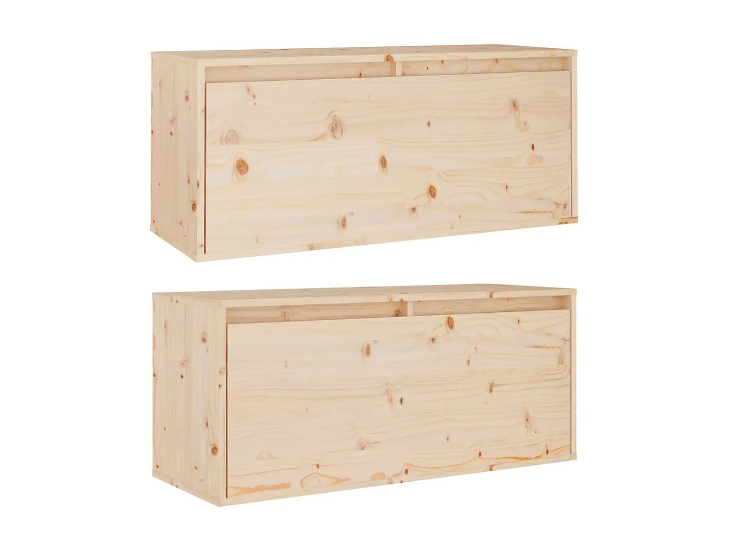 2 pcs Armoires murales 80x30x35 cm Bois de pin massif OIU58049