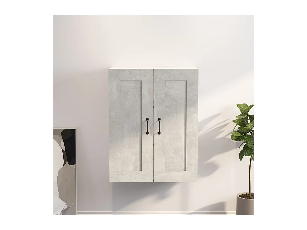 Armoire murale suspendue Gris béton 69,5x32,5x90 cm QWE68536