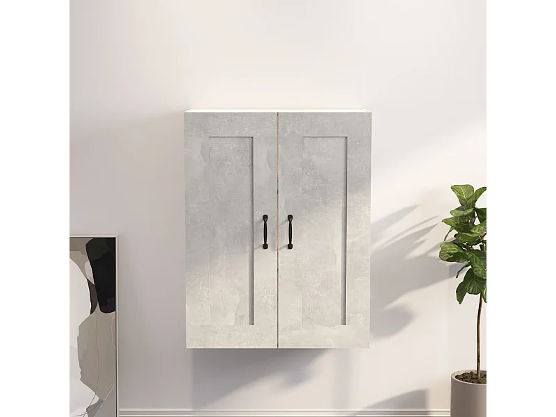 Armoire murale suspendue Gris béton 69,5x32,5x90 cm QWE68536