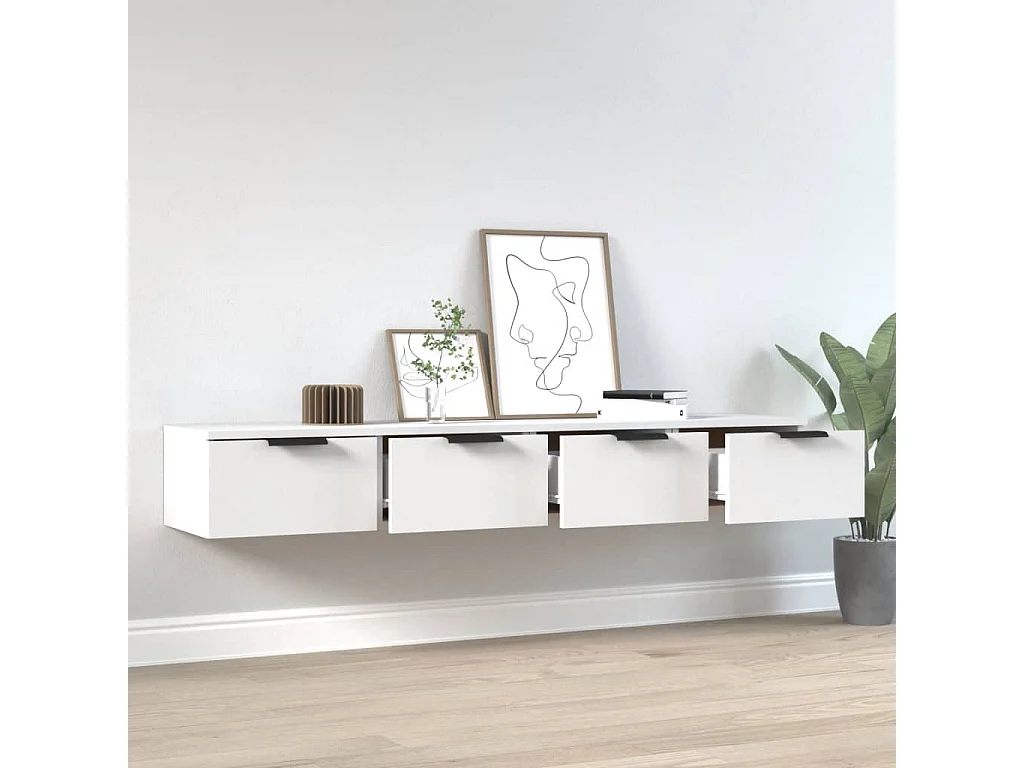 Armários de parede 2 pcs 68x30x20cm derivados de madeira branco PT876094