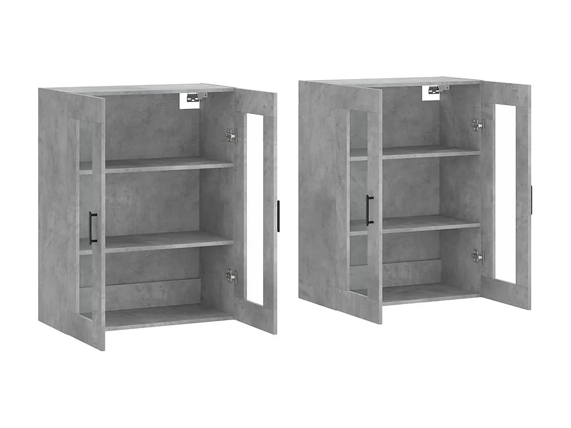 Armarios de pared 2 uds madera de ingeniería gris hormigón ES203053