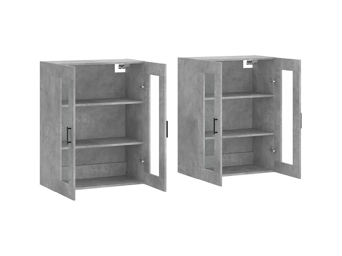 Móveis de parede 2 pcs derivados de madeira cinzento cimento PT558348