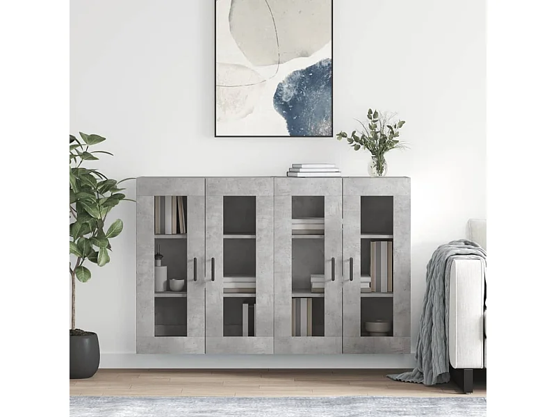 Armarios de pared 2 uds madera de ingeniería gris hormigón ES203053