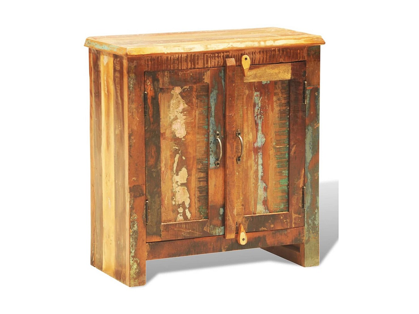 Appendiabiti Da Parete In Legno Anticato, Stile Vintage, 4 Ganci In Ferro, Larghezza 60 Cm