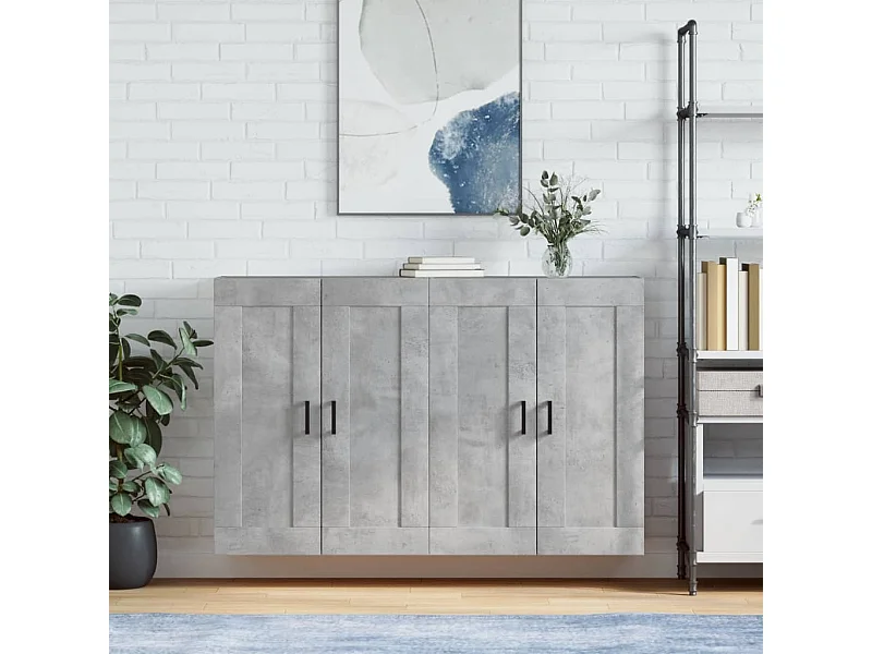 Armarios de pared 2 uds madera de ingeniería gris hormigón ES718595