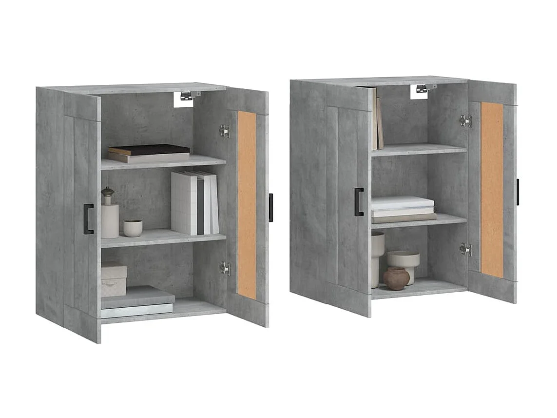 Armarios de pared 2 uds madera de ingeniería gris hormigón ES718595