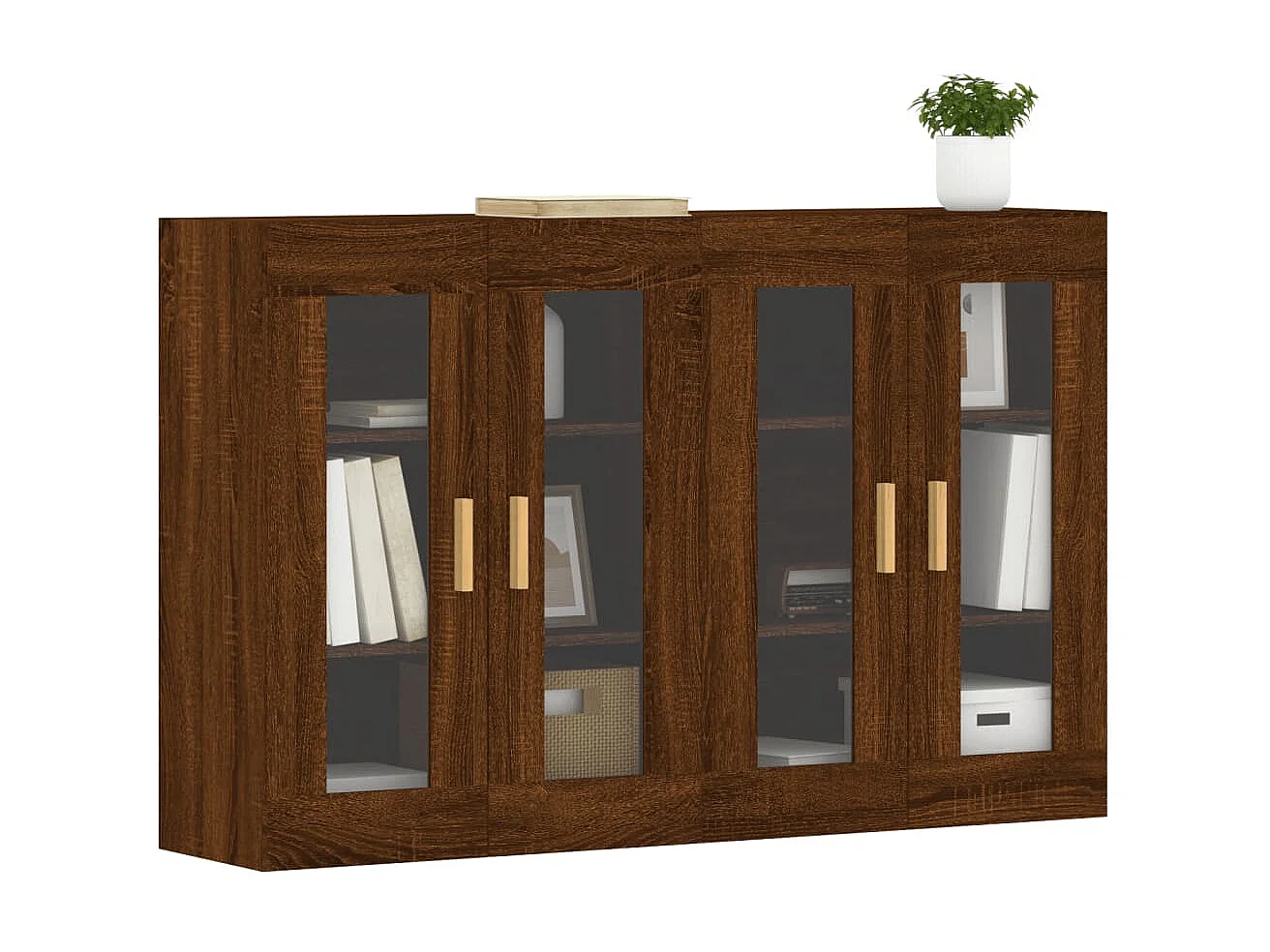 Móveis de parede 2 pcs derivados de madeira carvalho castanho PT455353