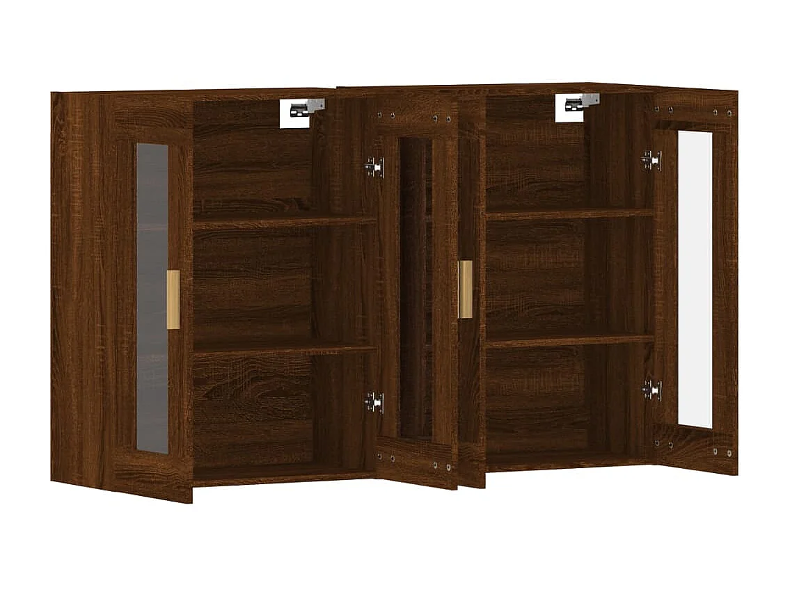 Armarios de pared 2 uds madera de ingeniería marrón roble ES716955