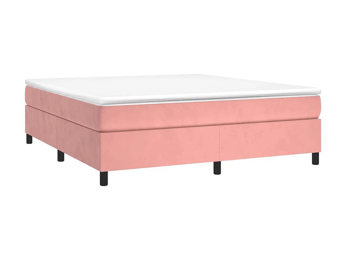 Cama 200x200 cm veludo rosa PT841596