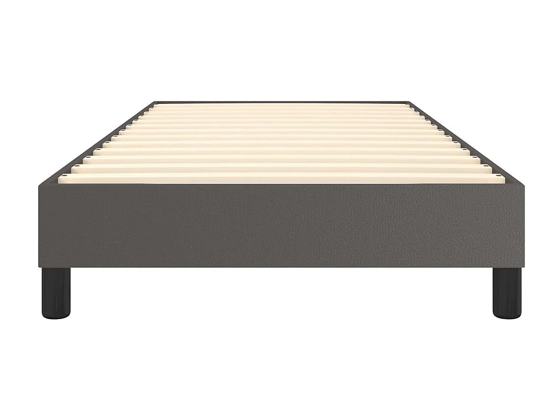 Cama com molas 100x200cm couro artificial cinzento PT322029